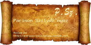 Parison Szilvánusz névjegykártya